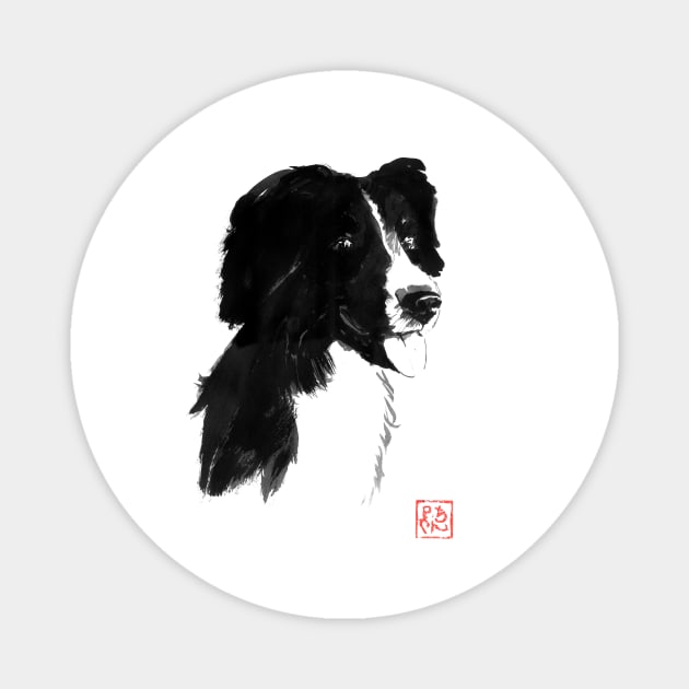 chien noir Magnet by pechane